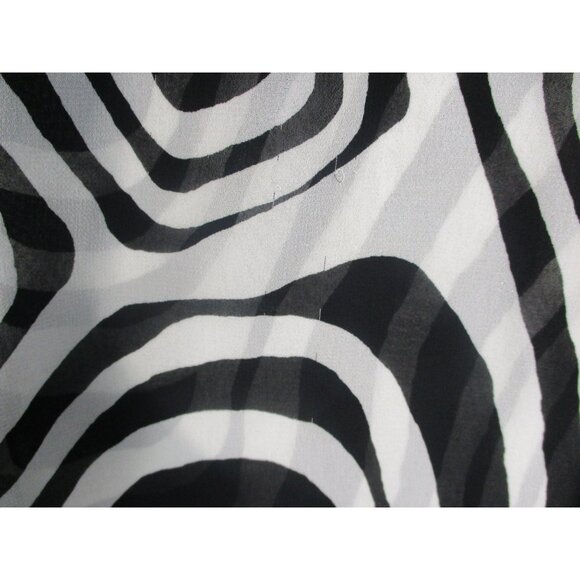 Jonathan Martin Black & White Floral Zebra Print Sheer Top Blouse XL - Picture 7 of 9